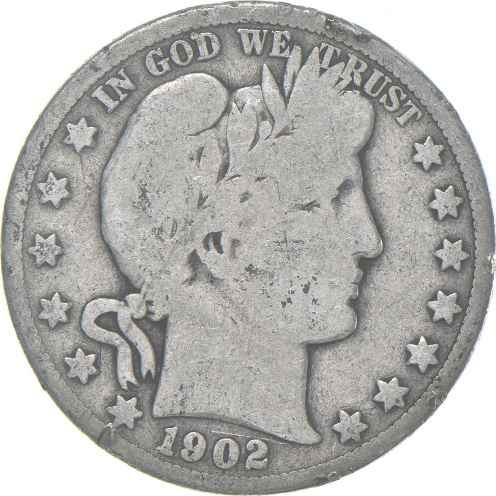 1902-O Barber Half Dollar Average Circ 90% Silver