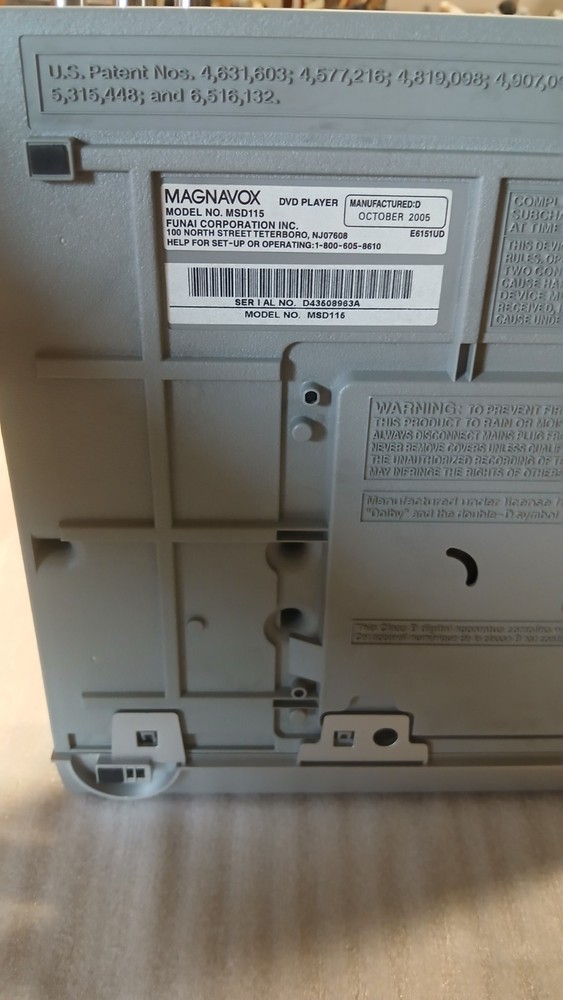 Magnavox DVD/CD Player Model MSD115 w/remote,cords