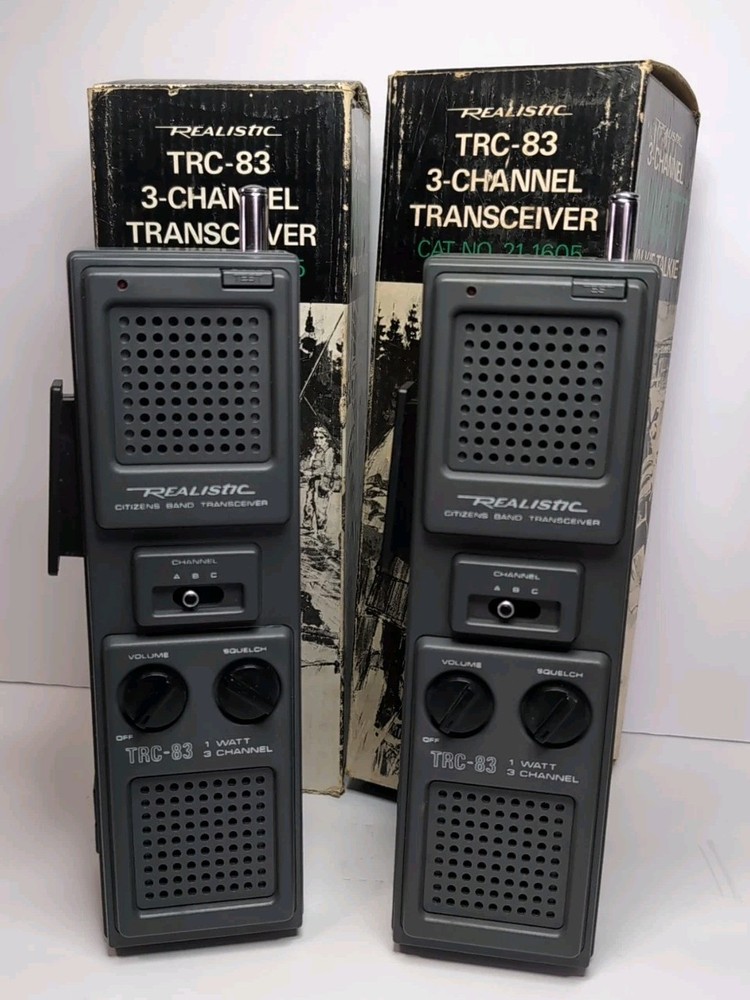 2  Realistic TRC-83 3 Channel Transceiver No. 21-1605 Original Boxes both tested