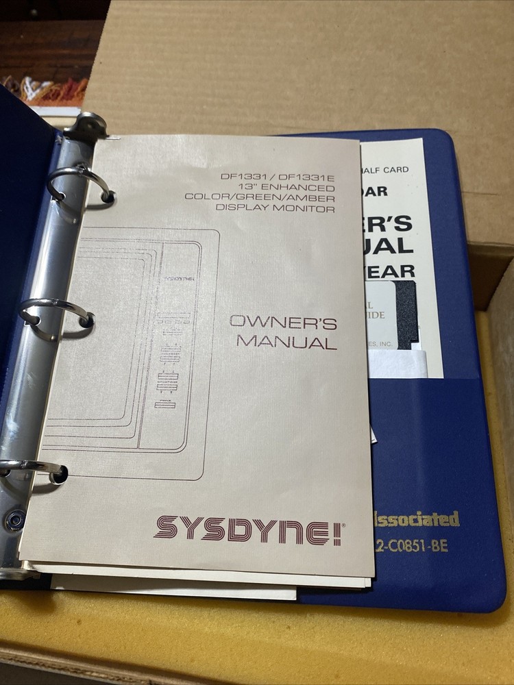 Sysdyne! EGA 256 Enhanced Graphics AdapterDF1331 Display User Manual And Disc