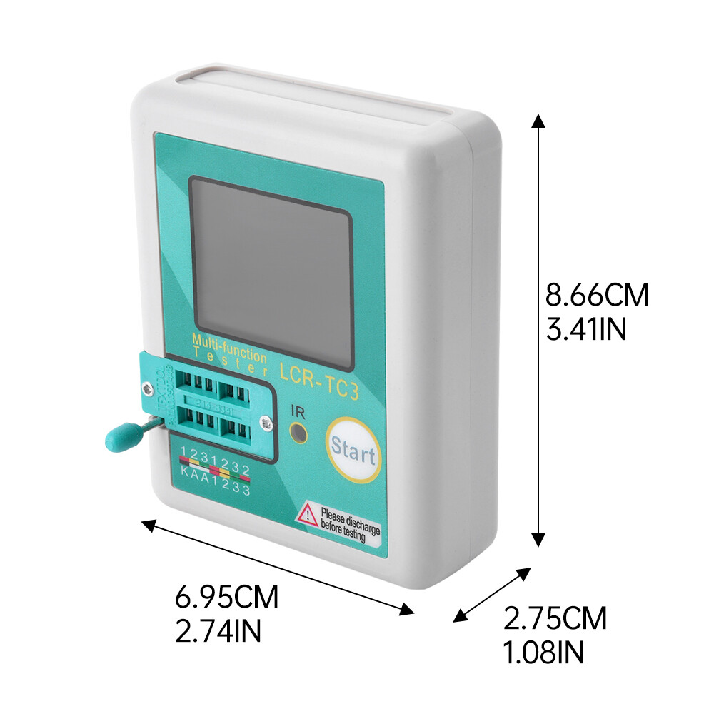 LCR-TC3 High-precision Transistor Tester Diode Capacitance Test Meter + Cable US
