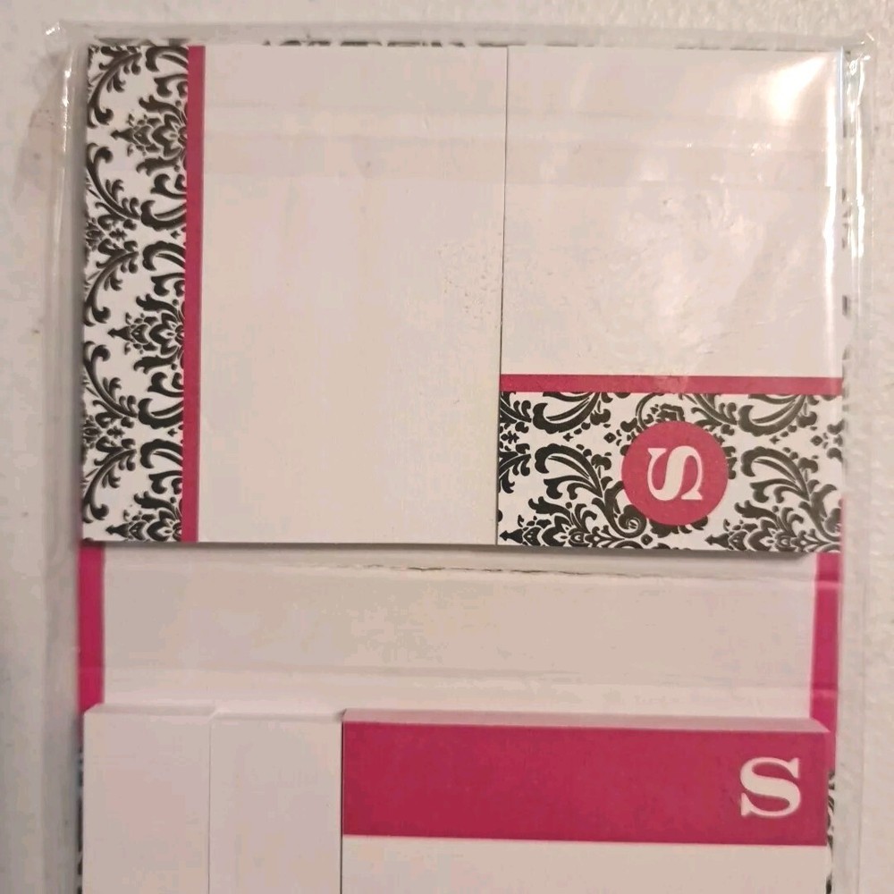 Adhesive Notes Monogrammed S Sticky Desk Paper Foldable Various Sizes 250 Sheets