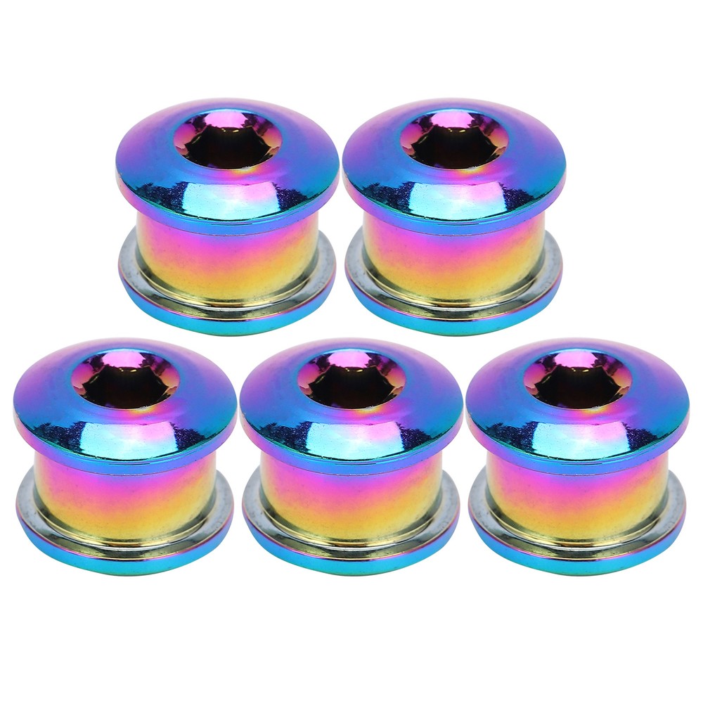 (Multicolor)5Pcs Chainring Bolts RustProof Easily Install Disc Screw CH