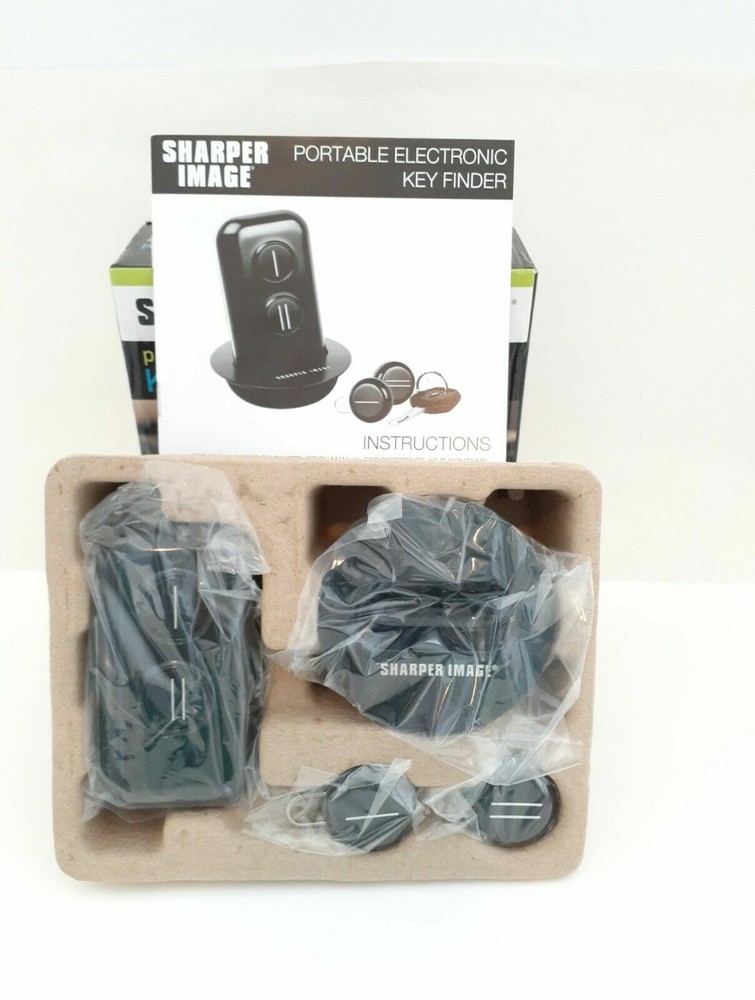 Sharper Image Metal/Plastic Black/Silver Key Finder