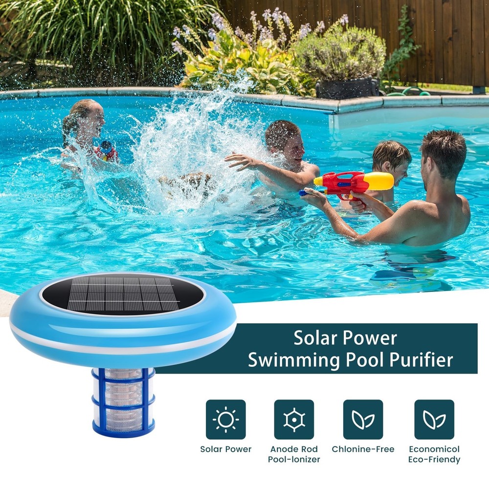 Pool Ionizer Solar Powered,Copper Ionization,Floating Automatic Water Cleaner...