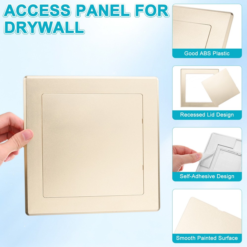 1-Pack Access Panel for Drywall, 6x6" Plastic Removable [Gold Tone, Square]