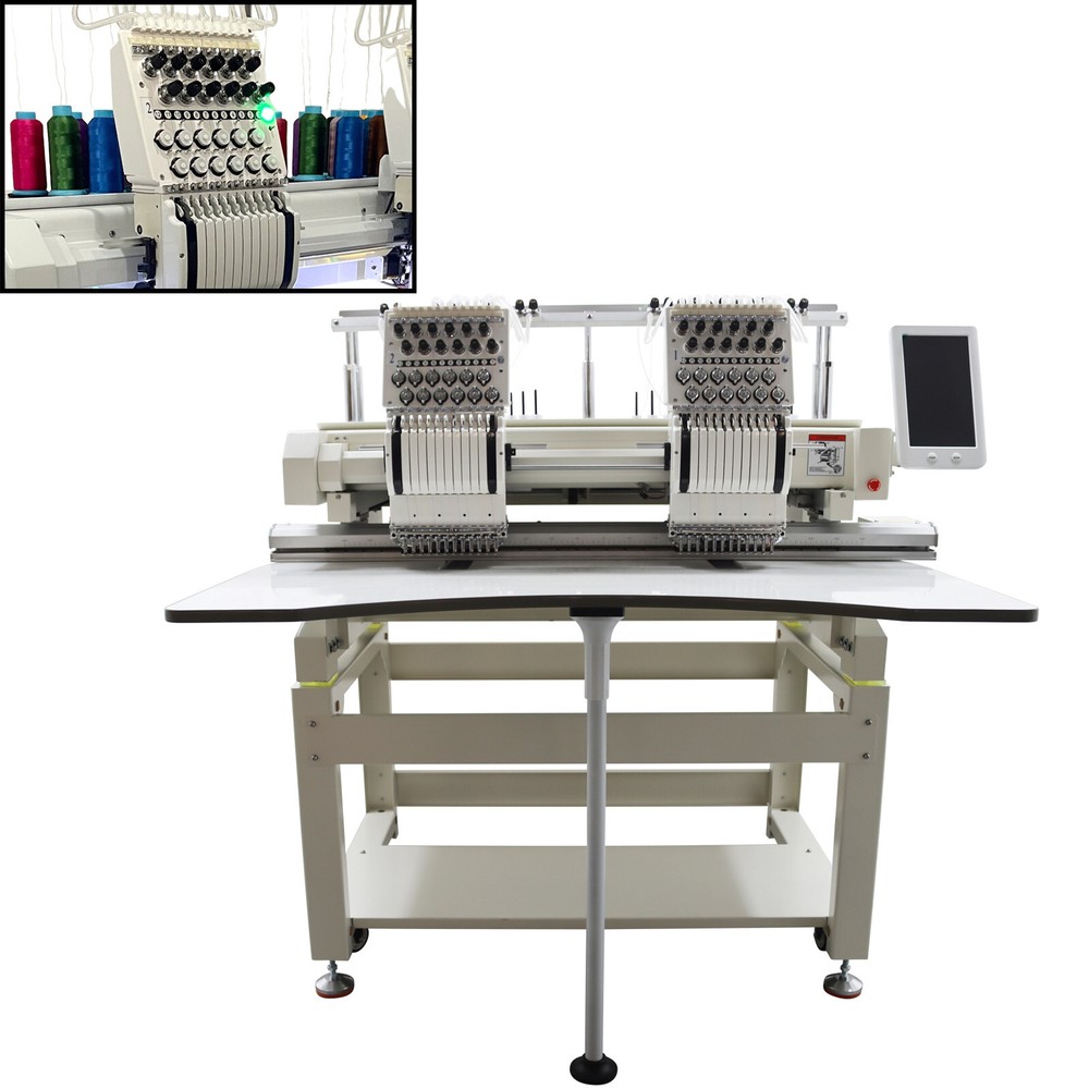 Double-station 12 Needles Automatic Computerized Embroidery Machine 110V/220V