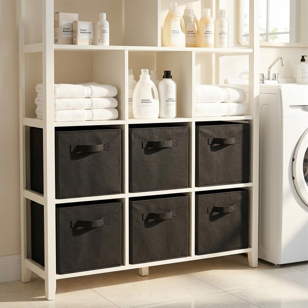 ShellKingdom Storage Bins, Foldable Fabric Cubes And Cloth 2, Black