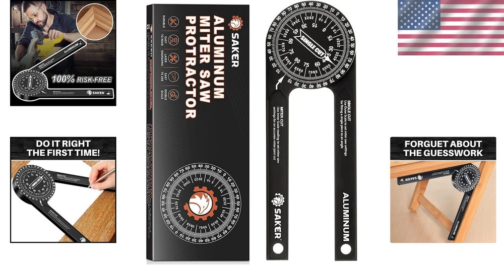 Precision Laser Angle Finder - 7-Inch Miter Protractor for Builders & Plumbers