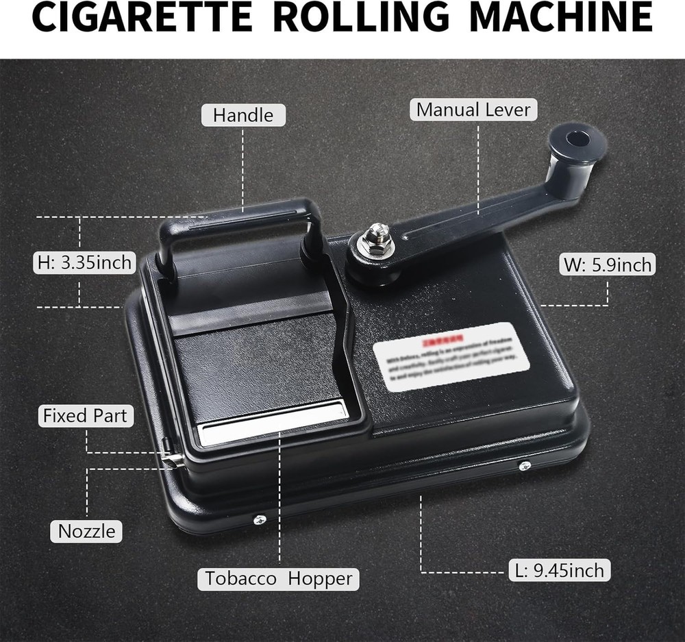 Cigarette Rolling Machine,Manual Cigarette Roller for 8mm Cigarette Tubes
