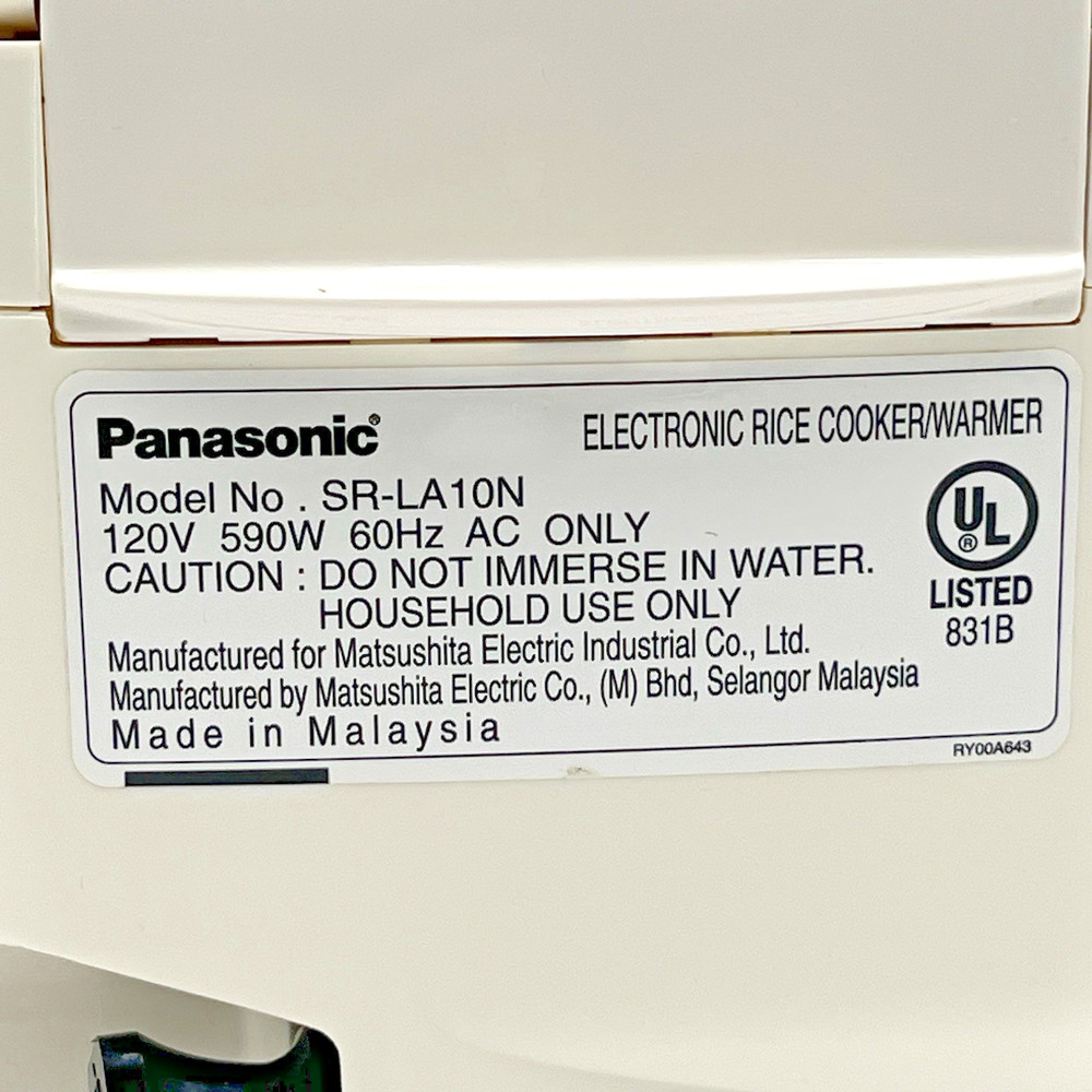 Panasonic SR-LA10N 5-Cup Rice Cooker, White Tested