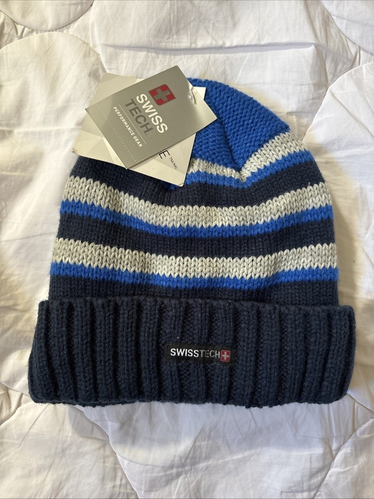 3M Thinsulate Swiss Tech Performance Gear Knit Winter Hat Blue Lined