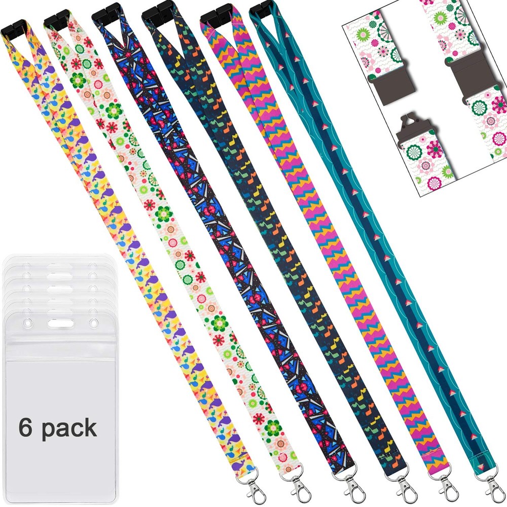 6 Pack Lanyard With Badge Holder Vertical, 6 Vertical