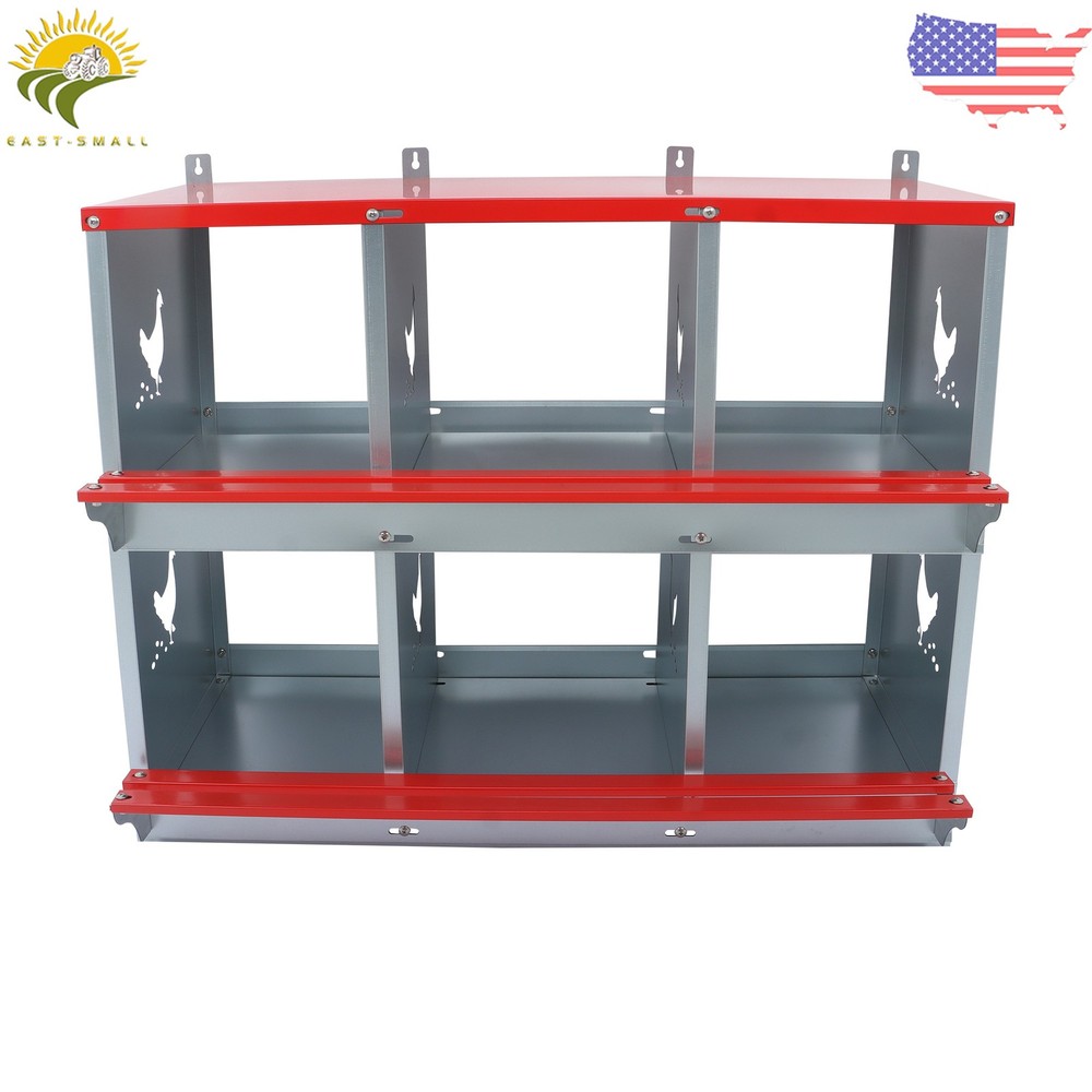 Chicken Laying Boxes 6 Compartment Nesting Boxes for Chickens Galvanized Steel