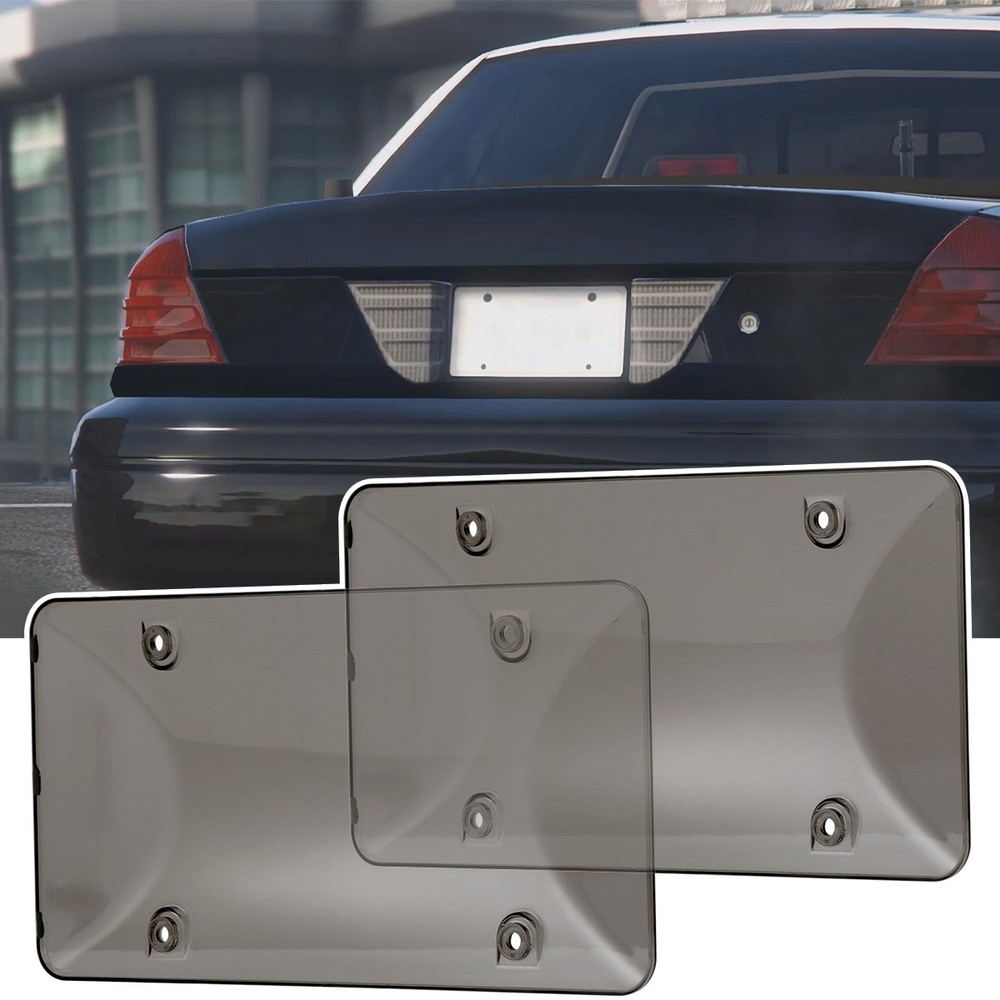 2PCS Unbreakable License Plate Bubble Covers Universal Fitment Protector License