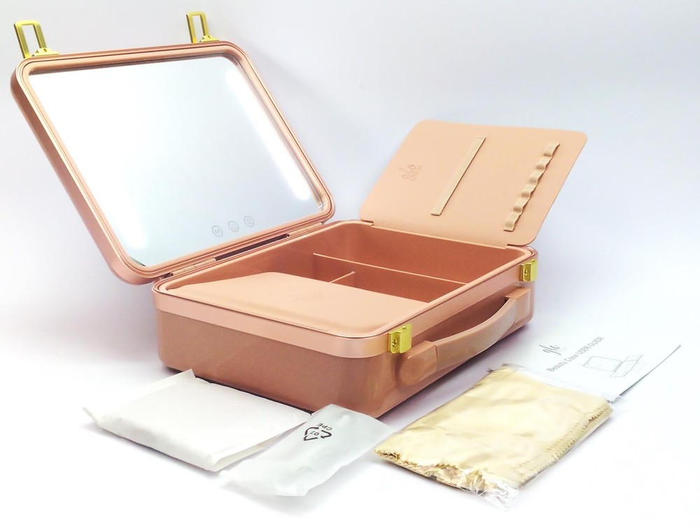 Glo Tech Beauty Case with LED Mirror Touch Sensor 3 Light Settings Max Organizer