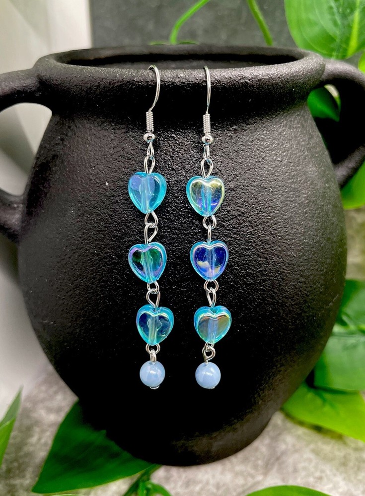 3” Earring Set Silver-tone Beaded Retro Boho Dangle Drop New Free Ship A4925