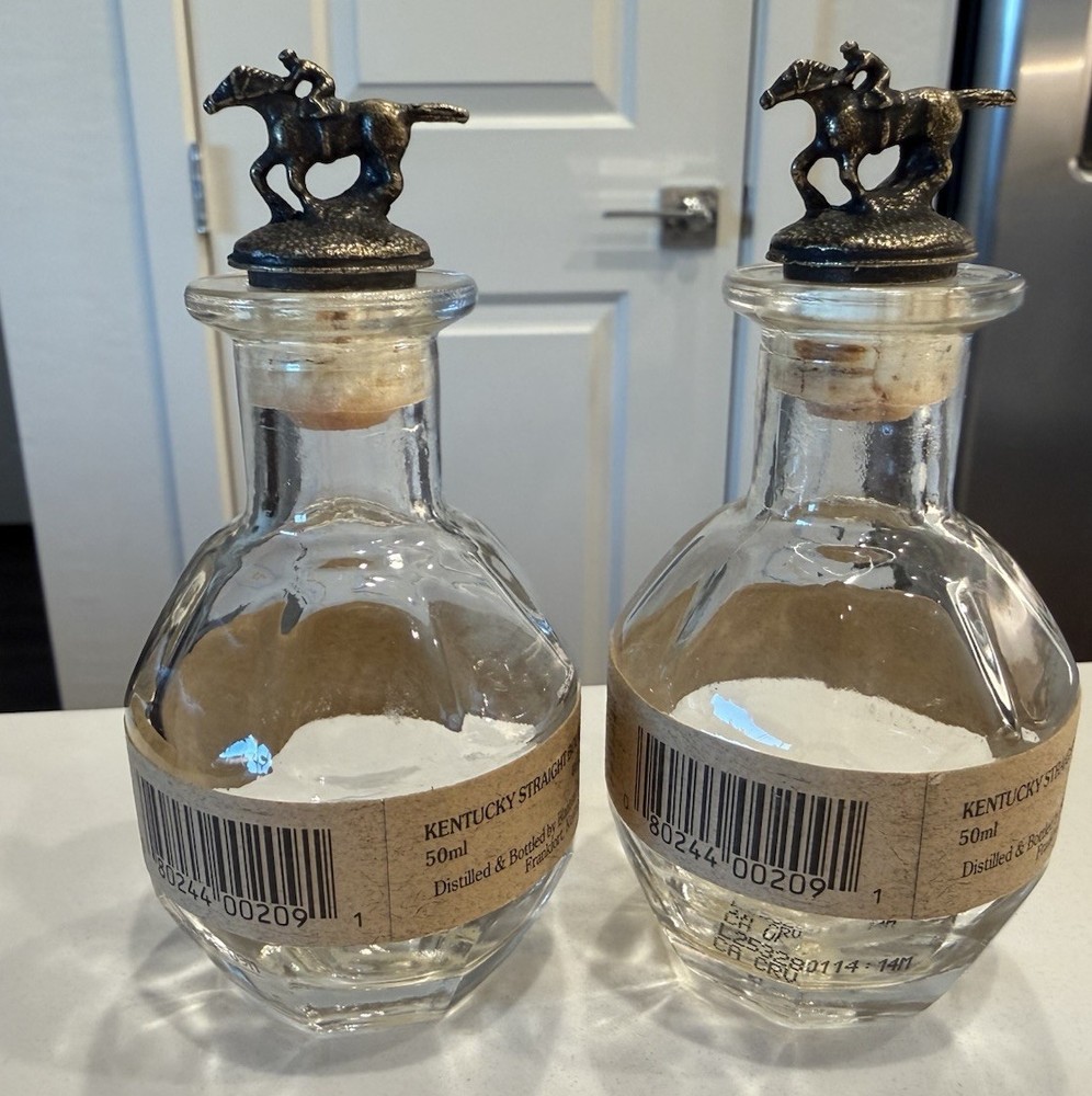 2 Miniature Blanton’s Single Barrel Bourbon Whiskey Bottle 50ml Mini EMPTY