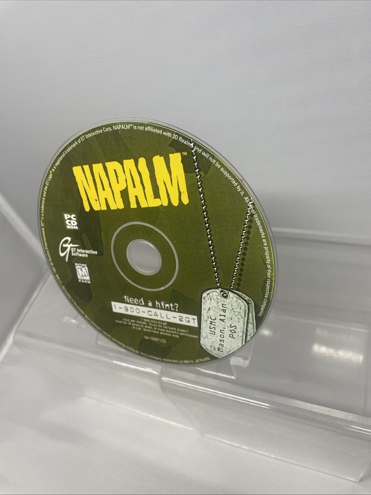 Napalm 3D Shooter PC CD ROM Game, 1998 GT Interactive Software