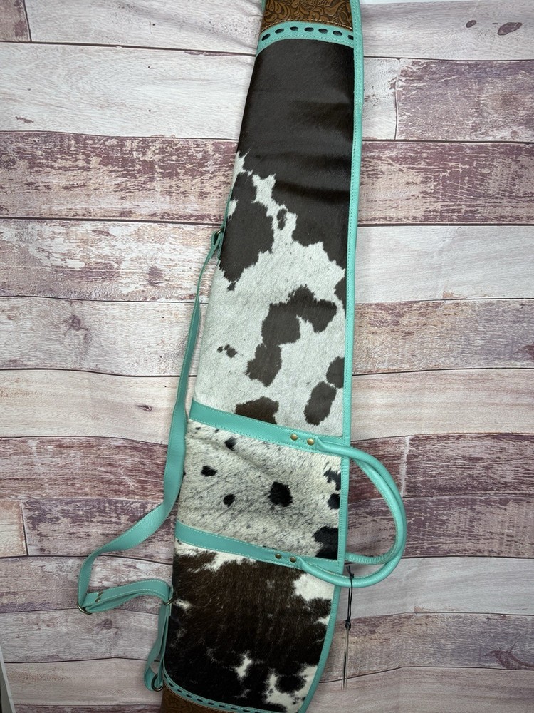 MYRA ~ TURQUOISE ~ LEATHER ~ COWHIDE ~ SOFT ~ RIFLE ~ STORAGE ~ CASE