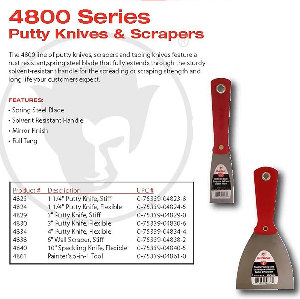 4824 1-1/2" Flex Putty Knife , Black