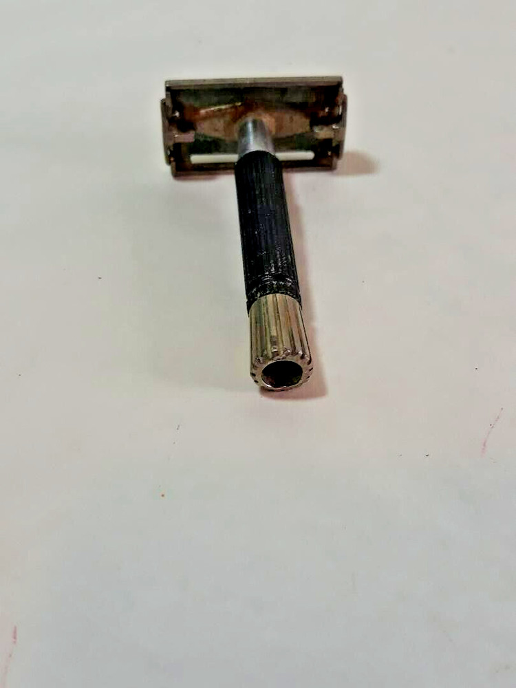 Vintage Gillette Razor, Black Handle, Flair Tip