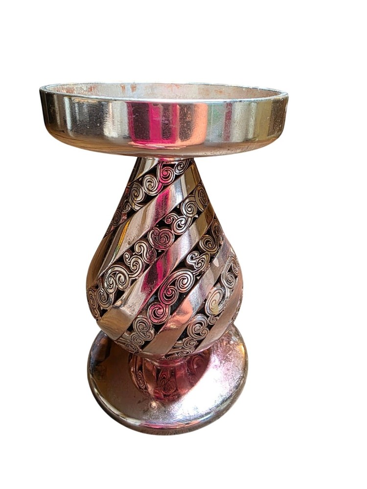 ONE BRIGHTON 5" CANDLE STICK SILVER CANDLESTICK SCROLL DESIGN SILVER PLATED 83A
