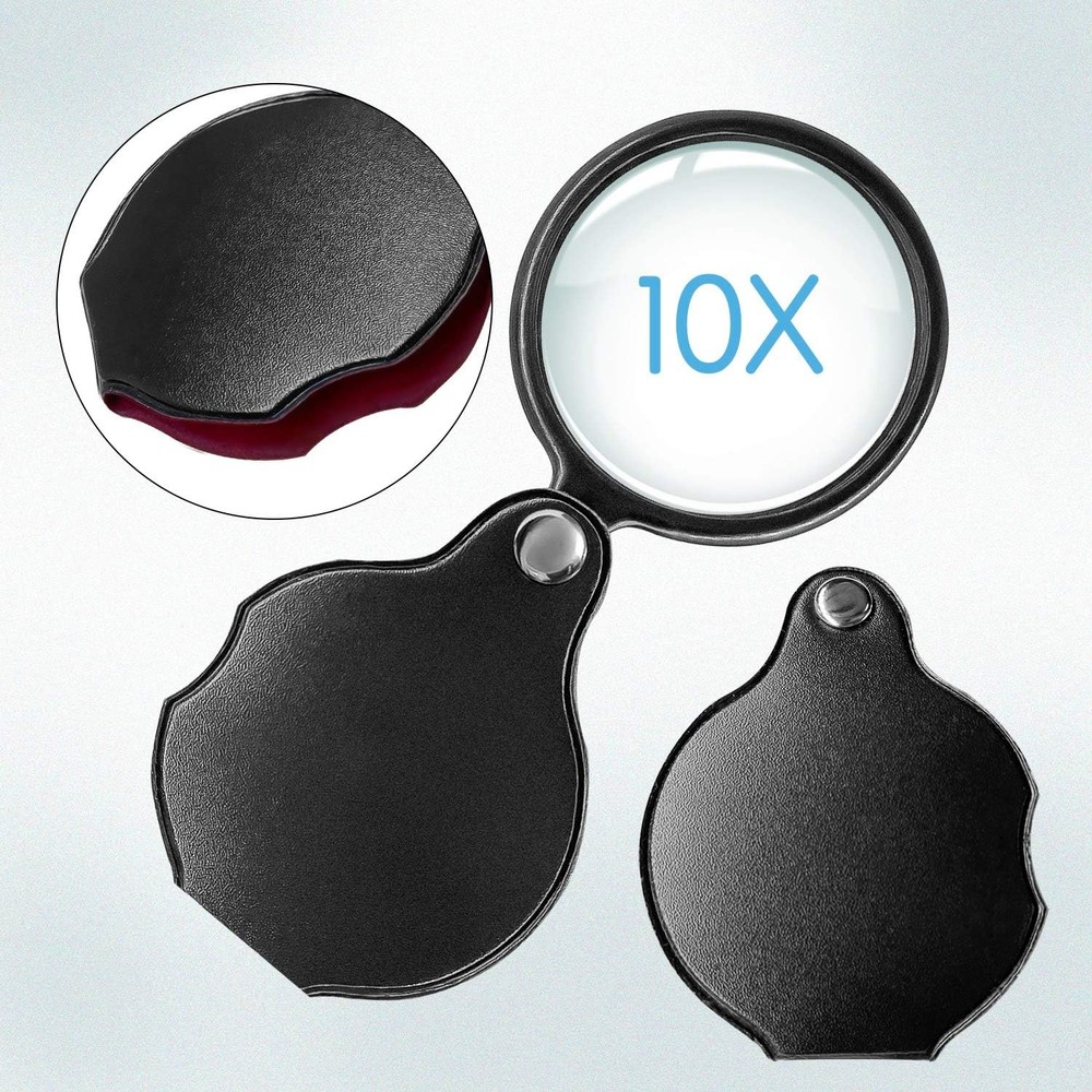 Wapodeai Handheld Magnifier 10x 2 Pieces