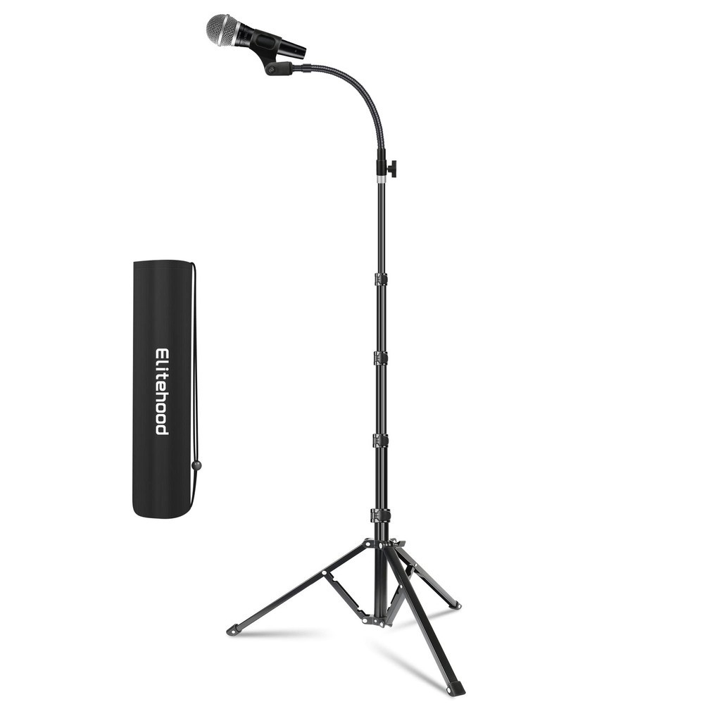 Aluminum Foldable Microphone Stand, 82’’ Tall & Height Adjustable Mic Stand