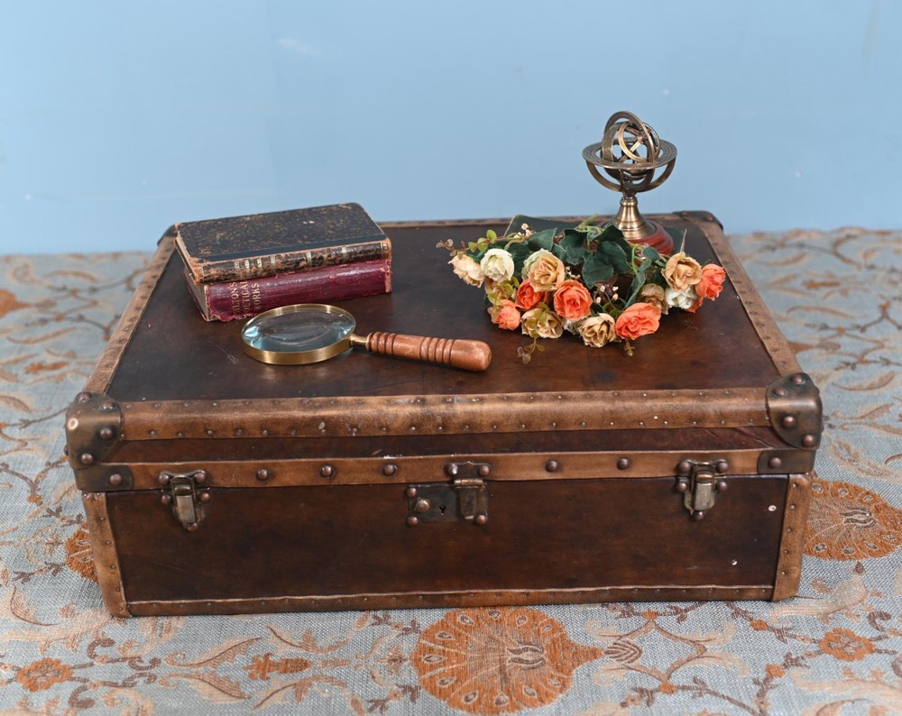 Leather Case Luggage Trunk Coffee Table Box Interior