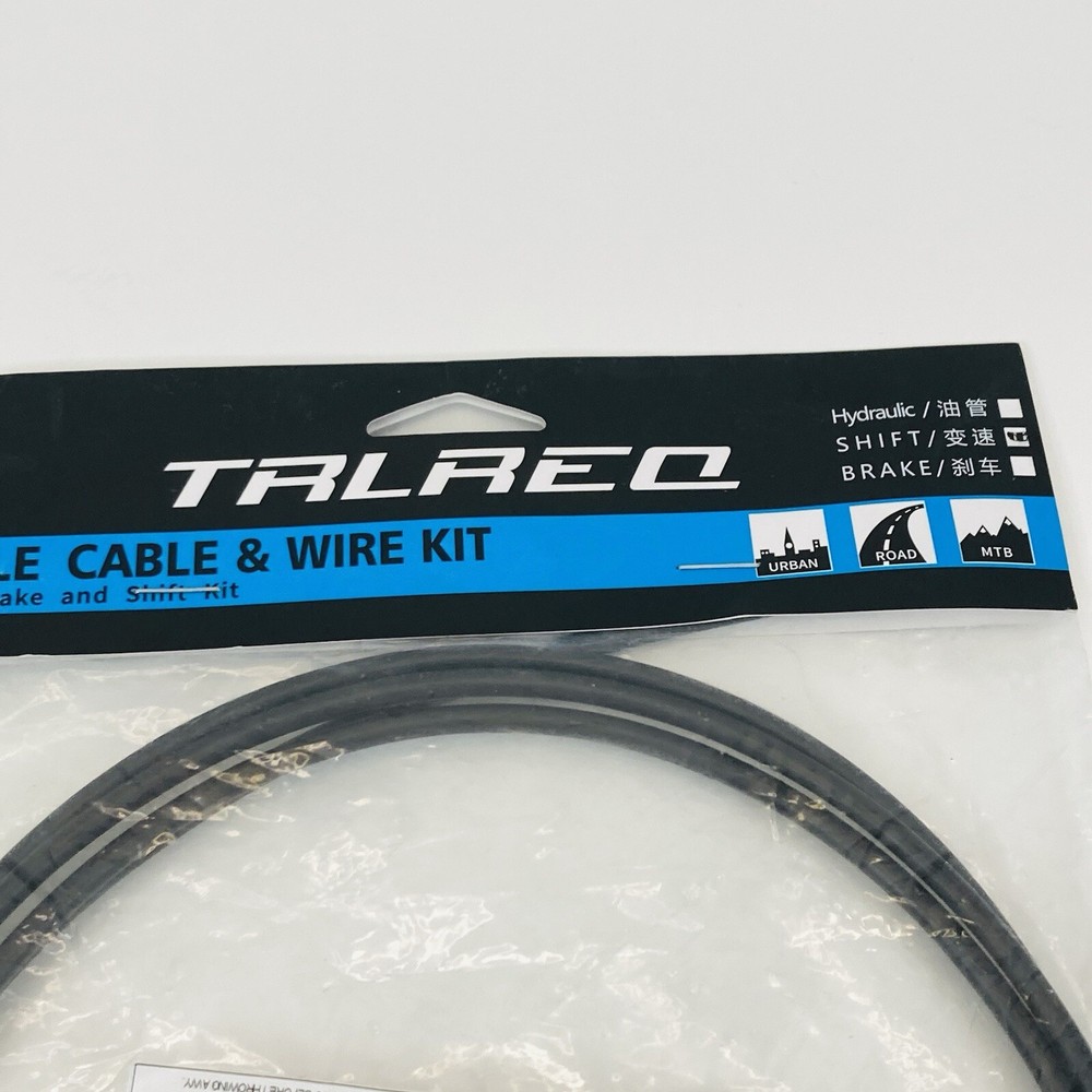 TRLREQ Bicycle Cable Wire Kit Braided Shift Cable TRQ Shift Black