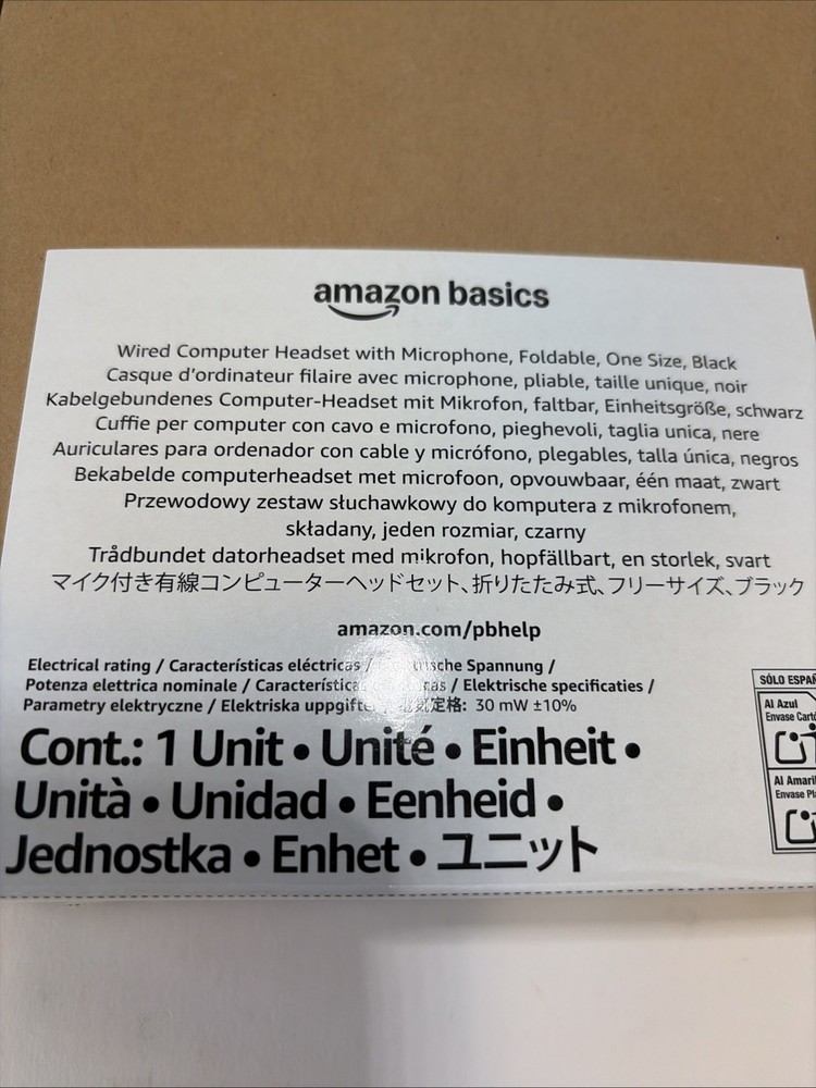 Amazon Basics On Ear Wired Computer Headset with Adjustable Microphone, 3.5mm Po