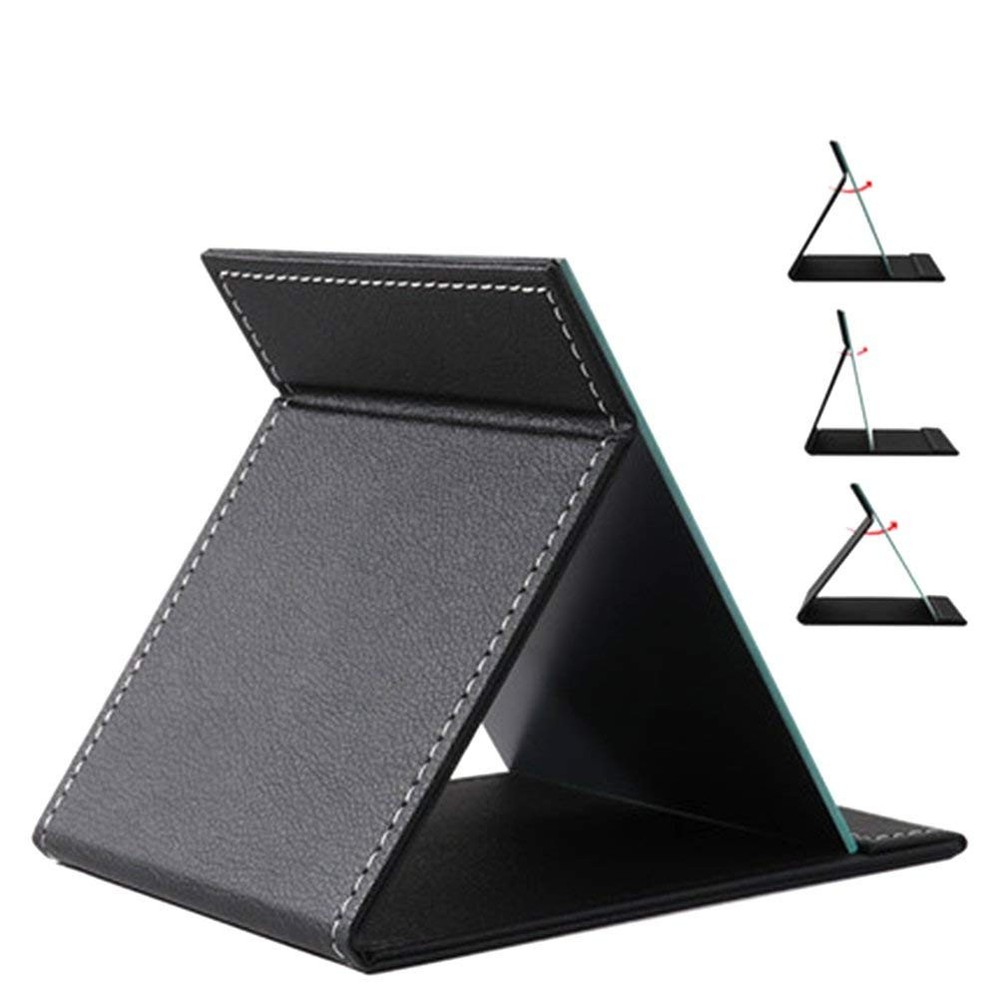 Folding Travel Mirror, PU Portable Adjustable Rectangular Ultrathin Mirror, f...