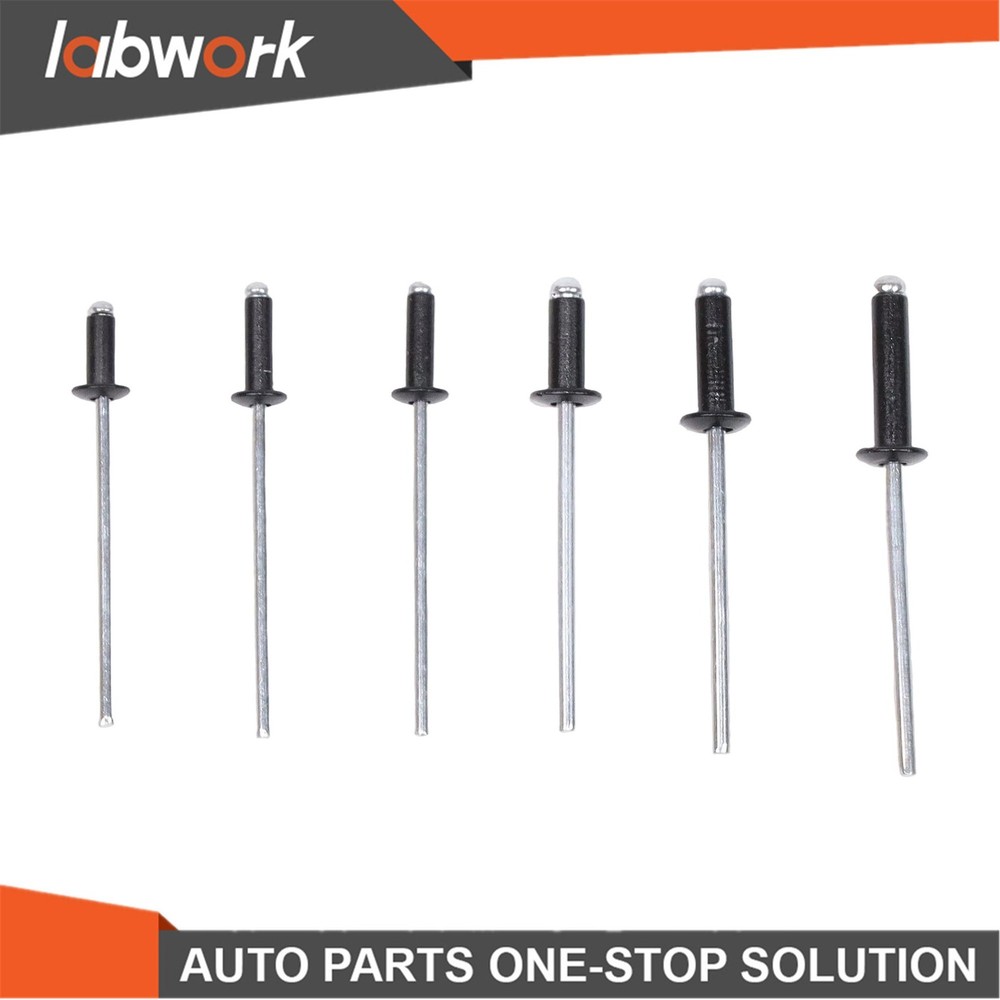 Labwork 500pcs Black Rivets Assortment Kit with 14 SAE Sizes (3/32"-3/16")