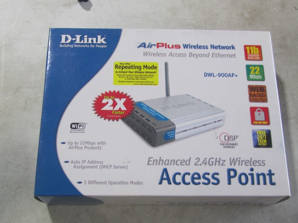 D Link AirPlus DWL-900AP+ Wireless 22MBPS Access Point