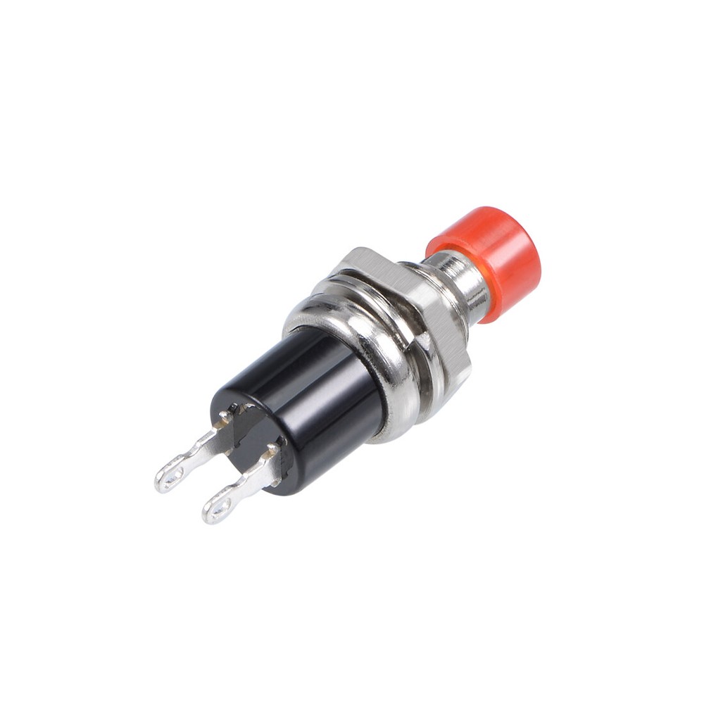 10Pcs,7mm Red Momentary Push Button Switch Round Flat Button SPST NO