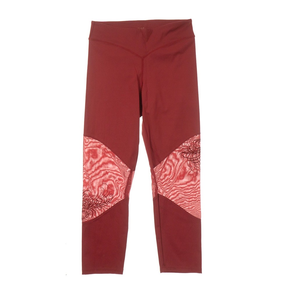 Zise Red Cropped Leggings Womens Medium M Pull On Mesh