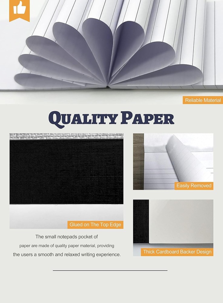 10 Pack Small Note Pads 3x5 Lined Writing Mini 3 x 5 Inch, White