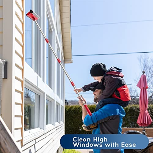 Window Squeegee, 2-in-1 Window Cleaner with 55" Multi-Section Squeegee