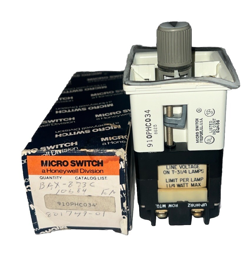 HONEYWELL 910PHC034 MICRO SWITCH SELECTOR SWITCH
