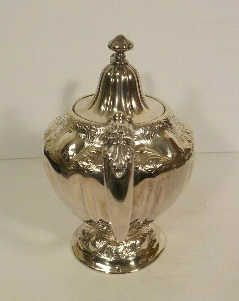 19th C. 4-Pc. Forbes Silver Plate Embossed Tea/Coffee Service