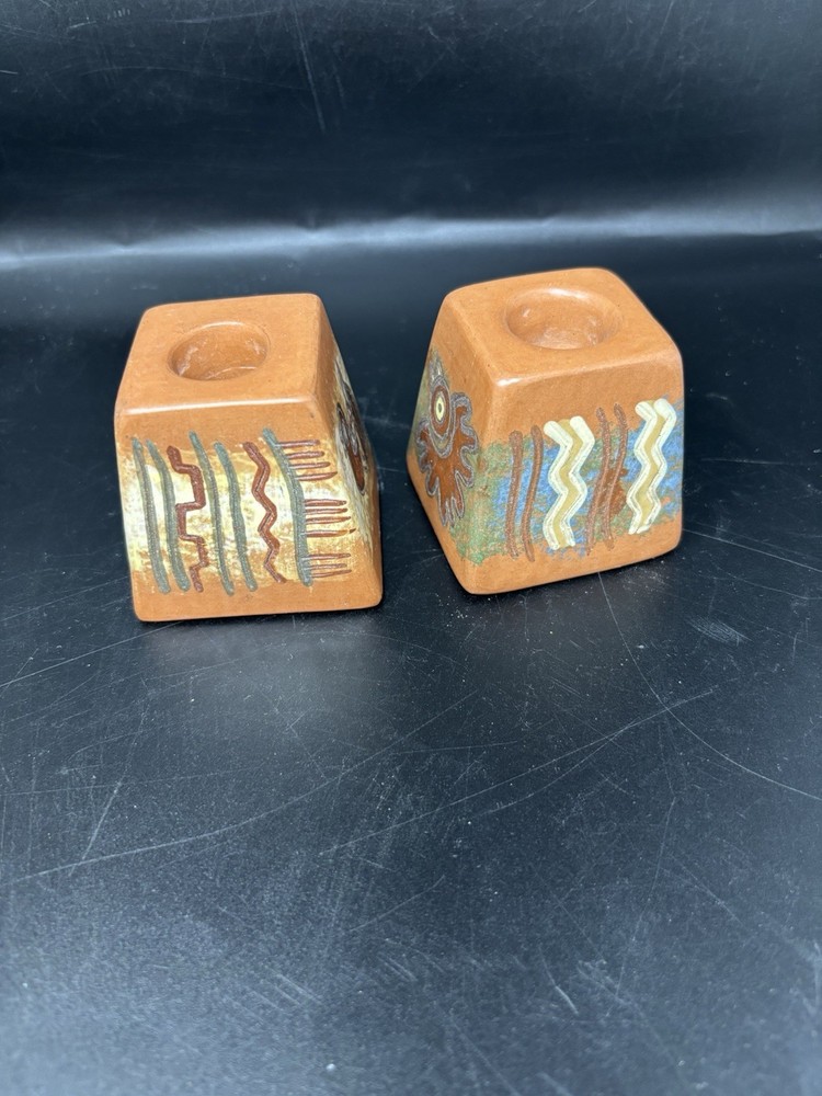 Small Peruvian Clay Taper Candle Holder Cusco Peru