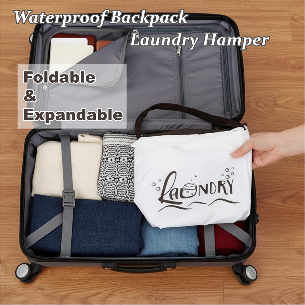 Backpack Laundry Bag, 125L Extra Large College Laundry Backpack with Shoulder...