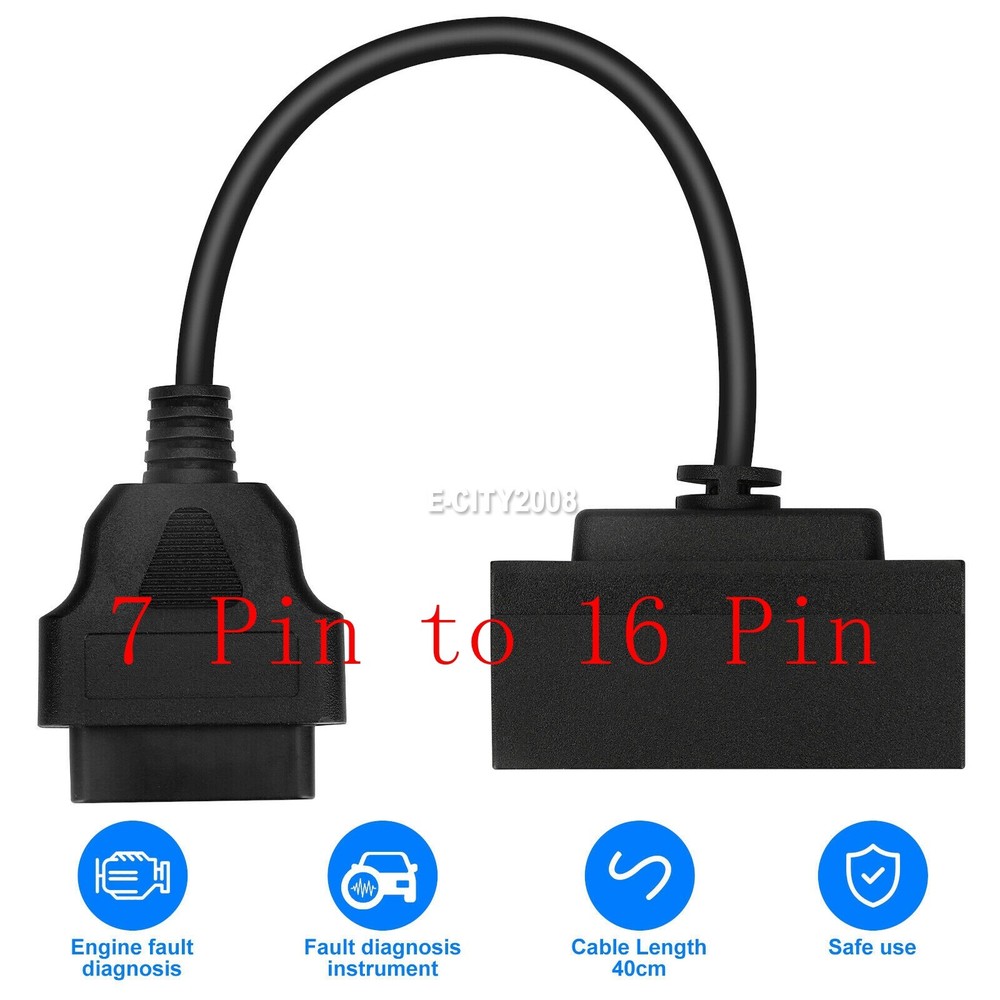For Ford 7 Pin OBD1 to OBD2 Cable Adapter Code Reader Scanner Engine Repair Tool