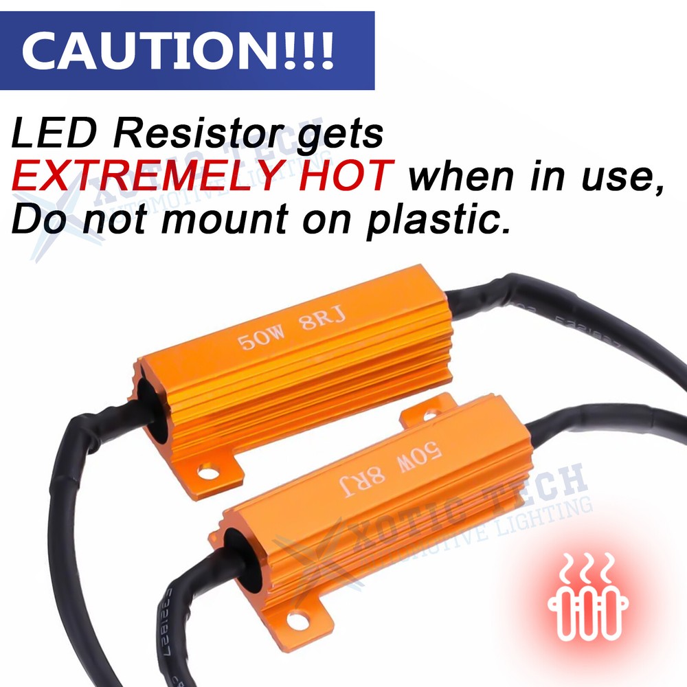 7443 7444 Load Resistor Fix Hyper Flash No Error For LED Turn Signal Light Bulbs