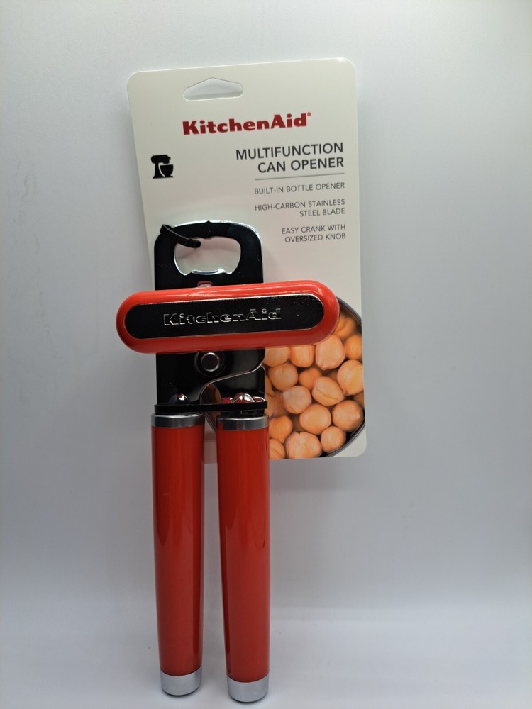KITCHENAID MANUAL CAN & BOTTLE OPENER  GLOSSY CANDY APPLE RED