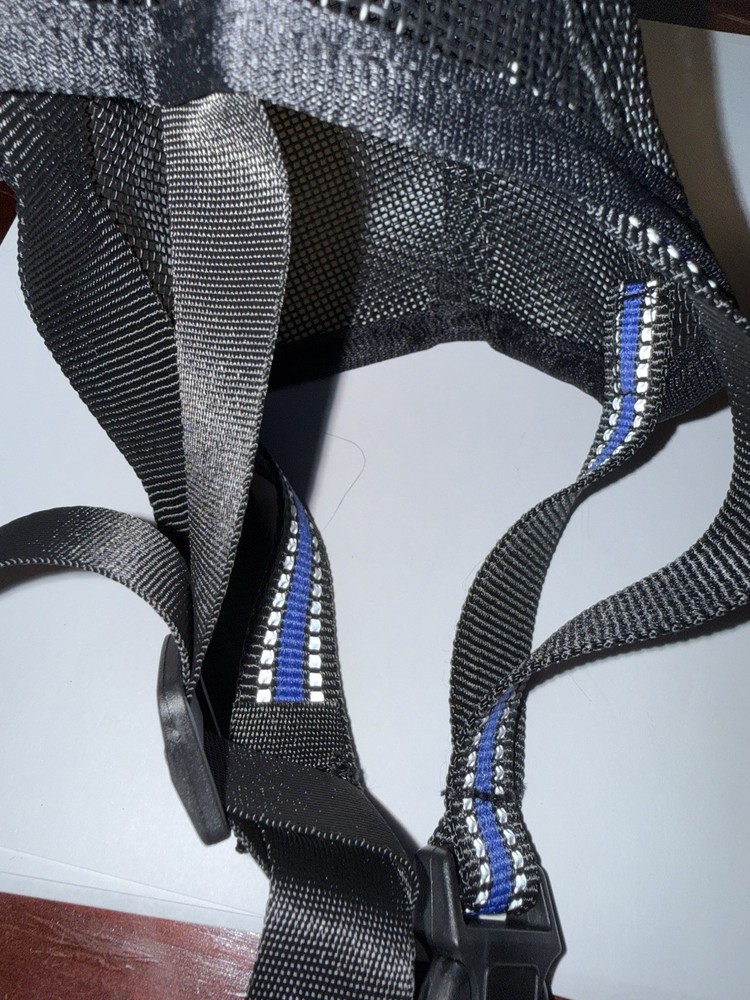 Dog Muzzle Large Black and Blue with Reflective Strips