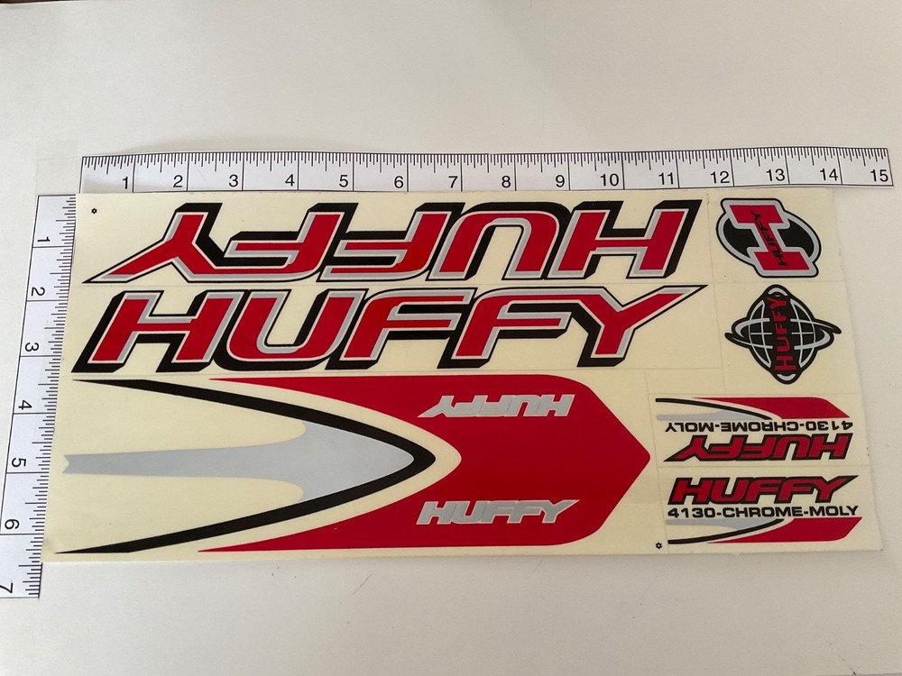 Huffy 4130 Stickers  Red, Silver & Black.