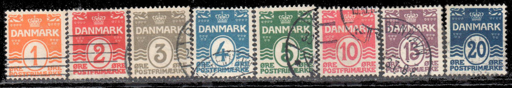 Denmark Scott 57-64 Used SCV $6.25