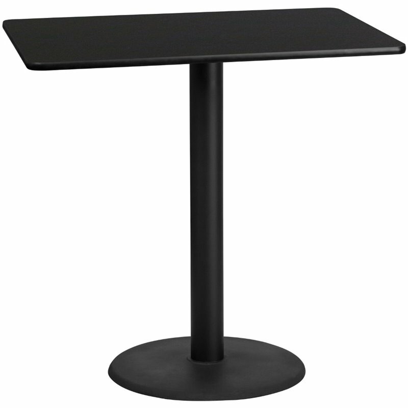 Bowery Hill 30" x 48" Restarant Bar Table in Black